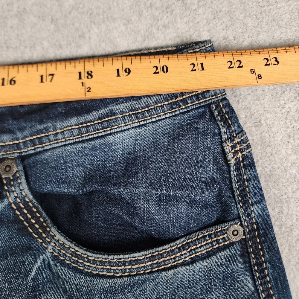 BKE Seth Jeans Mens 42x30 Medium Dark Wash Relaxed Straight Whisker Tag 42x32